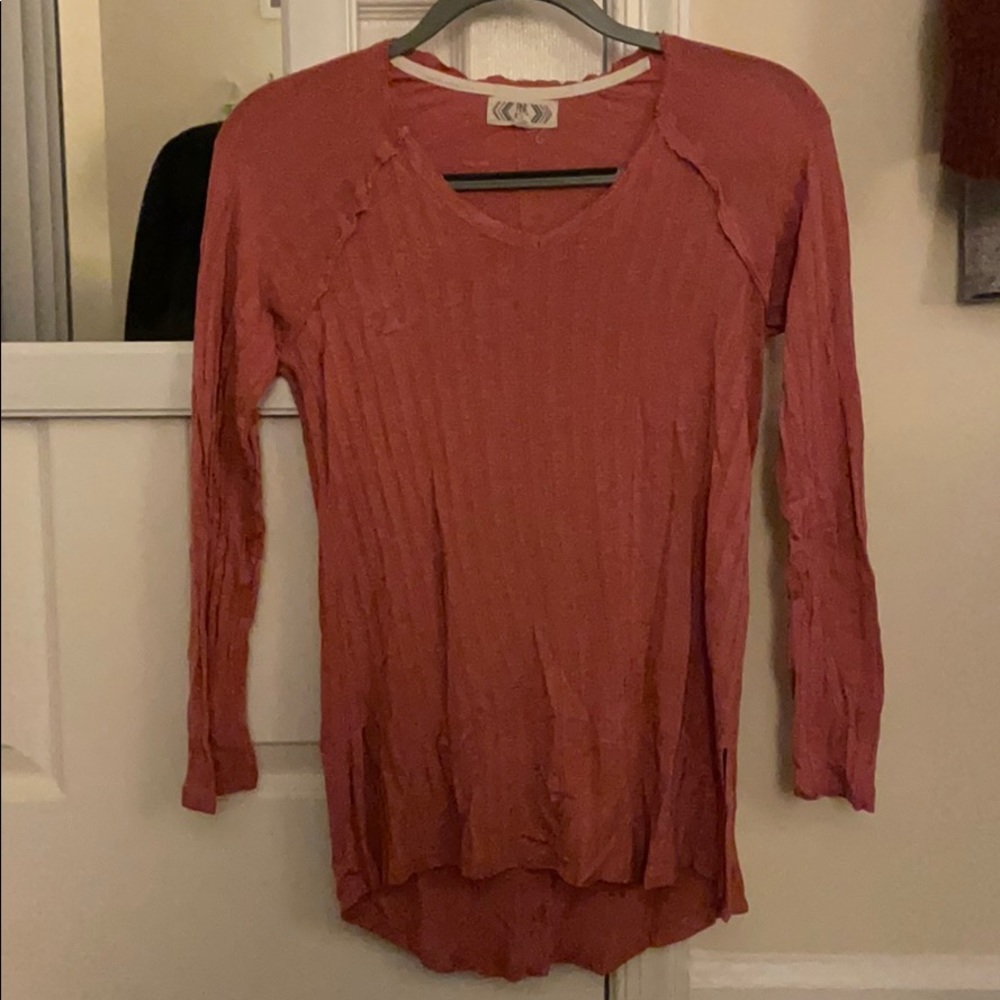 Pink v-neck sweater